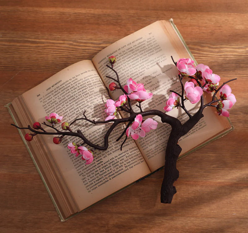 Silk Plum Blossom Branch Décor