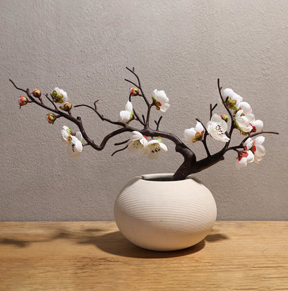 Silk Plum Blossom Branch Décor