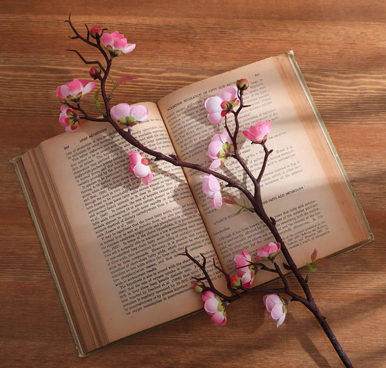 Silk Plum Blossom Branch Décor