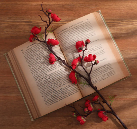 Silk Plum Blossom Branch Décor
