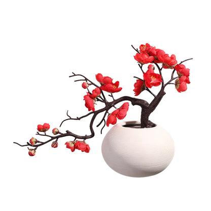 Silk Plum Blossom Branch Décor