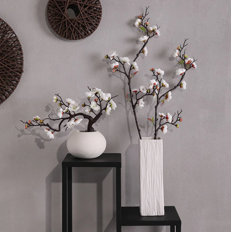 Silk Plum Blossom Branch Décor