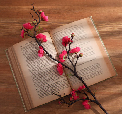 Silk Plum Blossom Branch Décor