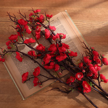 Silk Plum Blossom Branch Décor