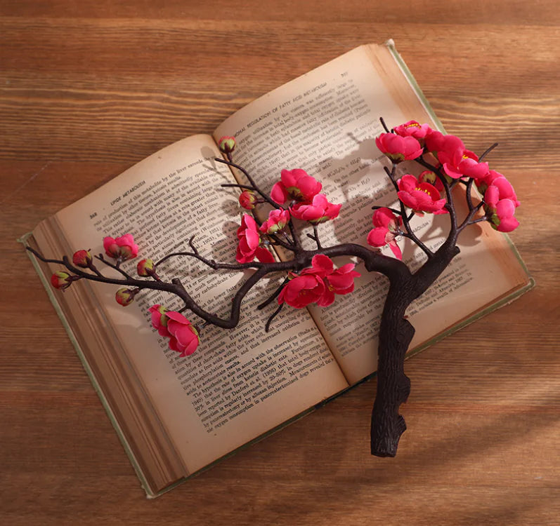 Silk Plum Blossom Branch Décor
