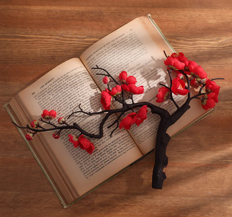 Silk Plum Blossom Branch Décor